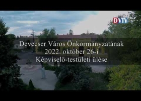 Devecser Város Önkormányzatának 2022.10.26-i nyilvános Képviselő-testületi ülése